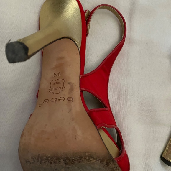 Red Satin Sexy Bebe Heels - Picture 4 of 4